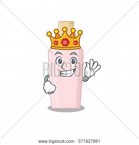 A Wise King Of Foundation Mascot Design Style With Gold Crown