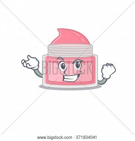 A Caricature Design Concept Of Body Srub With Happy Face