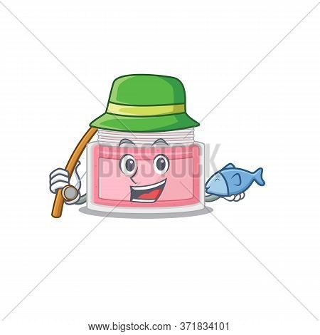 Cartoon Design Style Of Body Srub Ready Goes To Fishing
