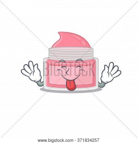 Amusing Body Srub Cartoon Picture Style With Tongue Out Face