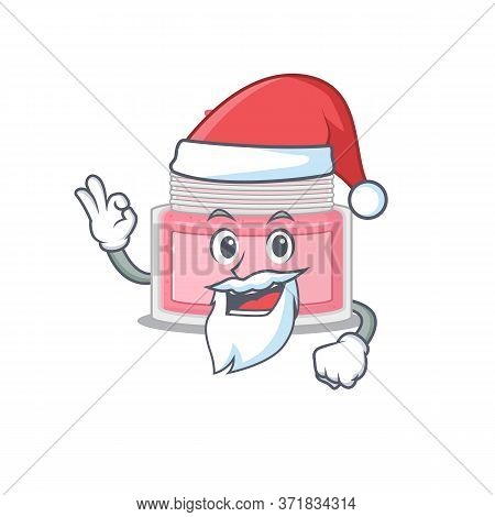 Cartoon Character Of Body Srub Santa With Cute Ok Finger