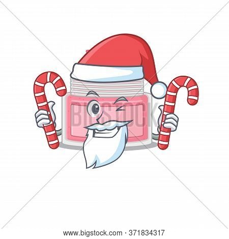 Body Srub Dressed In Santa Cartoon Character With Christmas Candies