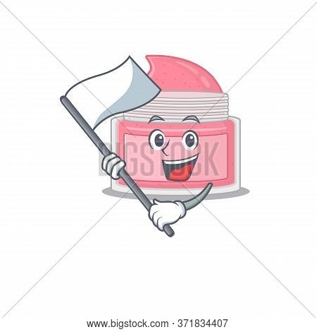 A Brave Body Srub Mascot Character Design Holding A White Flag