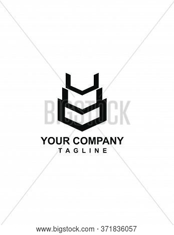 Uuu, Vvv, Vuv, Vuu Tower Shape Initials Geometrical Logo And Vector Icon