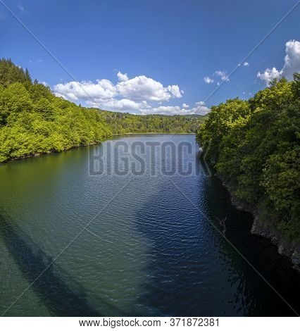 Summertime. The Beautiful View From The Cable-stayed Bridge On The Pasarel Dam. Bulgaria.
