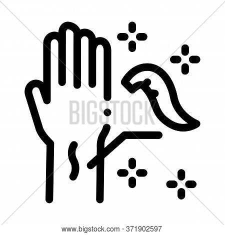 Application Of Leeches On Arm Icon Vector. Application Of Leeches On Arm Sign. Isolated Contour Symb