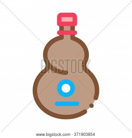 Plain Wooden Guitar Icon Vector. Plain Wooden Guitar Sign. Color Symbol Illustration