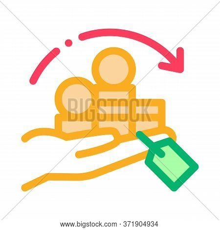 Renewal Re-investing Mountains Of Coins Icon Vector. Renewal Re-investing Mountains Of Coins Sign. C