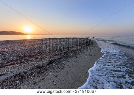 Beach At Possidi Cape On The Kasandra Peninsula. Greece.