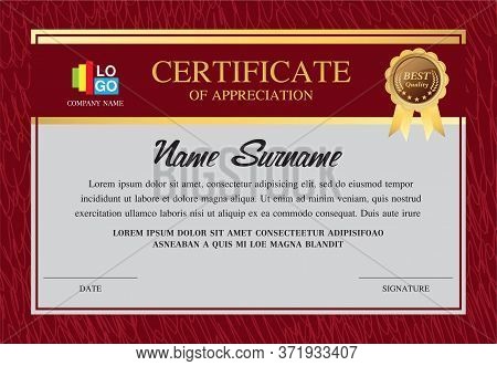 Certificate Template, Diploma Design, Success , Award,  Graphic Background, Warranty Vector Design.