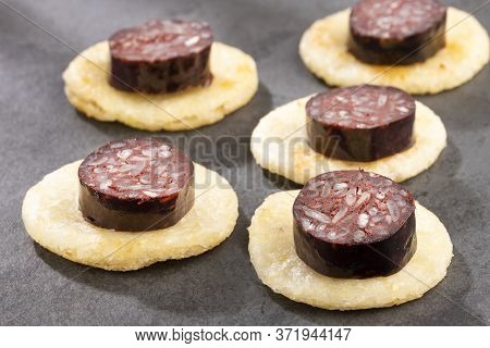 Blood Sausage Morcilla - Breakfast Typical Of Latin American Countries, Arepa