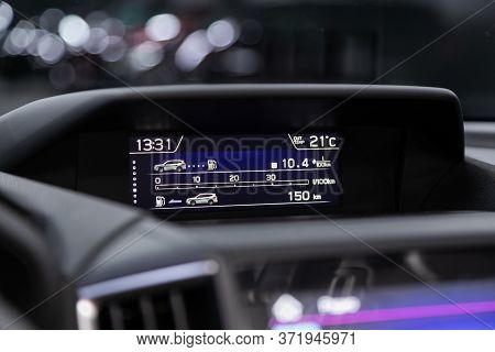 Novosibirsk/ Russia - June 06 2020:subaru Forester, Close-up Of The Dashboard With Information About