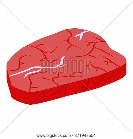 Uncooked Meat Icon. Isometric Of Uncooked Meat Vector Icon For Web Design Isolated On White Backgrou