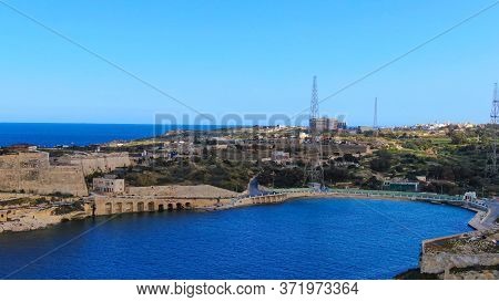 Beautiful Rinella Bay In Malta From Above - Aerial Photography