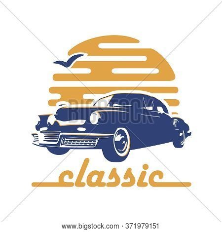 Car Old Retro Style Vintage Classic Stock Vector. Logo Design