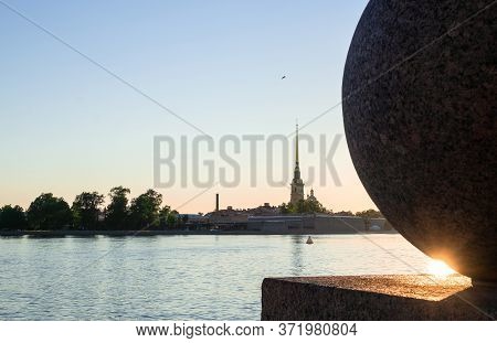 St. Petersburg, Russia. June 13, 2020. View Of The Petropavlovsk Fortress Through The Waters Of The 