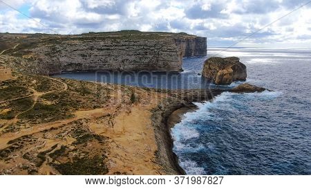 Amazing Dwerja Bay At The Coast Of Gozo Malta - Aerial Photography