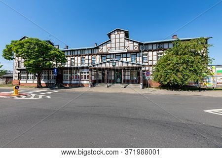 Bialogard, Zachodniopomorskie / Poland-17 June 2020 .: Railway Station In A Small Town In Central Eu