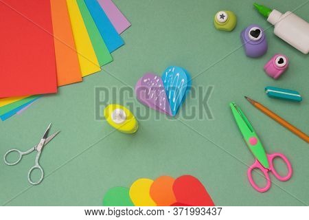 Step By Step Instructions. Hands With A Rainbow Heart. Step 3 Glue The Hearts Together.