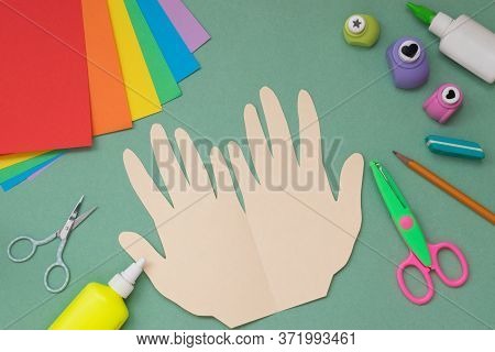 Step By Step Instructions. Hands With A Rainbow Heart. Step 6 Cut The Hands Out Of Paper.