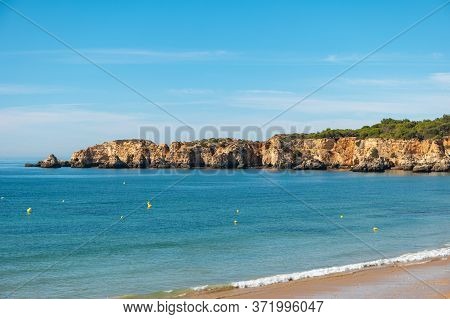 View Of The Alemao Beach (praia Do Alemao) In Portimao Algarve Portugal; Concept For Travel In Portu