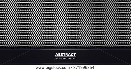 Abstract Background With White Hexagon Carbon Fiber. Abstract Backdrop With Dark And Light Luminous 