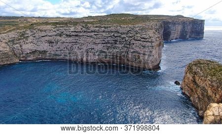 Amazing Dwerja Bay At The Coast Of Gozo Malta - Aerial Photography