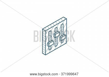 Mixer, Setup Isometric Icon. 3d Line Art Technical Drawing. Editable Stroke Vector