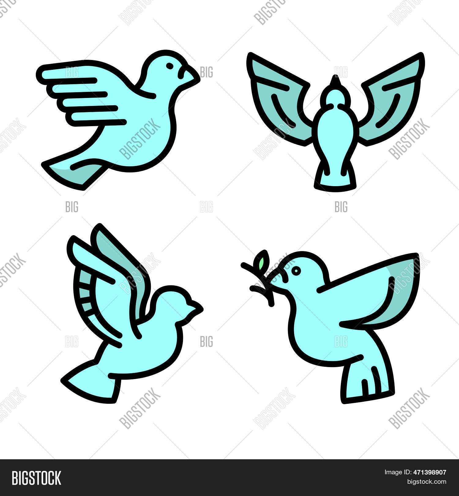 Dove Icons Set. Image & Photo (Free Trial) Bigstock