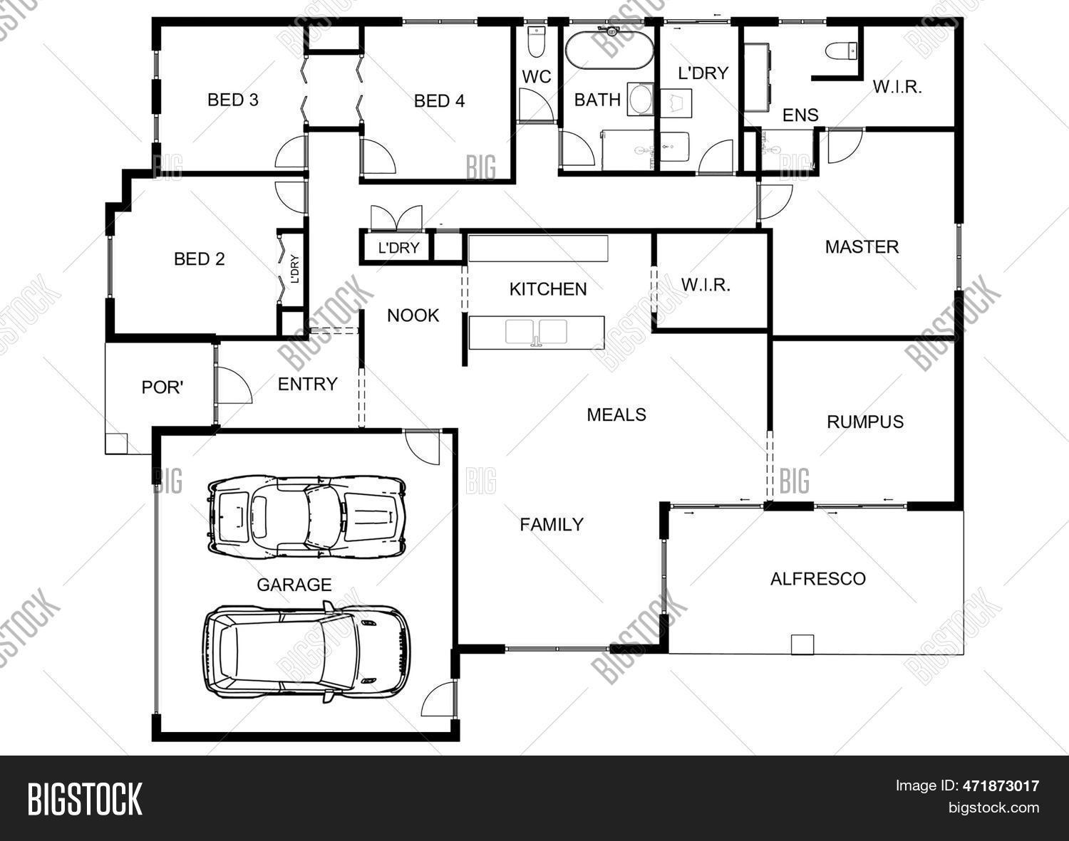Floor Plans House 2 Image & Photo (Free Trial) | Bigstock