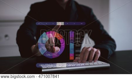 Analyst Working With Business Analytics And Data Management System On Computer, Make A Report With K
