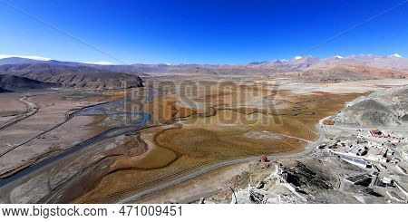 Birds Eye View Of Beautiful Hanle In Ladakh Of India