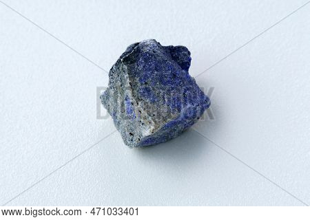 Dumortierite, A Close Up Of Blue Mineral Macro, An Outdoor Shot, Geology, White Background