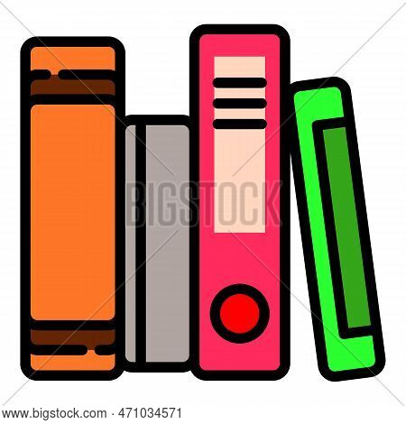 School Folders Icon. Outline School Folders Icon For Web Design Isolated On White Background
