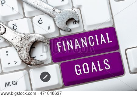 Writing Displaying Text Financial Goals. Internet Concept Targets Usually Driven By Specific Future 