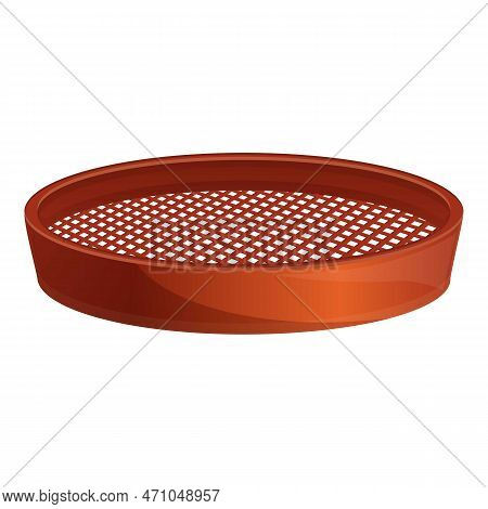 Chef Sieve Icon. Cartoon Of Chef Sieve Icon For Web Design Isolated On White Background