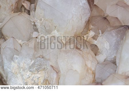 Natural Raw Quartz Crystal Cluster. Prism-shaped Natural Mineral Stone