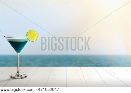 A Image Of Summer Product Backdrop Blue Sea Background