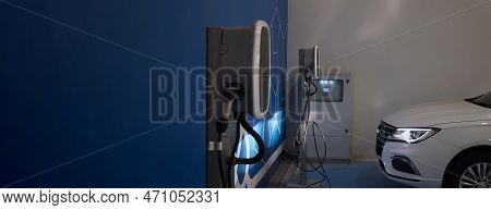 Ev Charger Car Station Charging Use Ac Socket Plug For Electric Engine Vehicle.