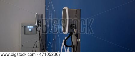 Ev Charger Car Station Charging Use Ac Socket Plug For Electric Engine Vehicle.