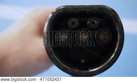 Ev Charger Car Station Charging Use Ac Socket Plug For Electric Engine Vehicle.