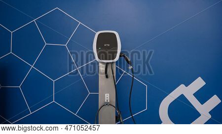 Ev Charger Car Station Charging Use Ac Socket Plug For Electric Engine Vehicle.