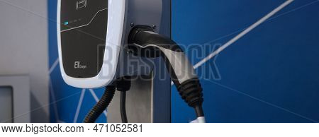 Ev Charger Car Station Charging Use Ac Socket Plug For Electric Engine Vehicle.