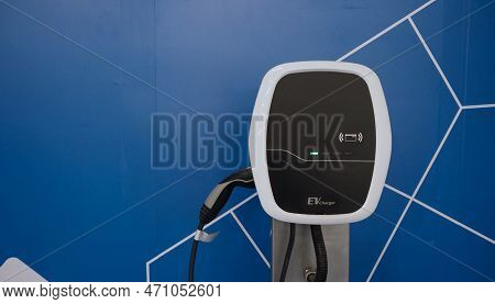 Ev Charger Car Station Charging Use Ac Socket Plug For Electric Engine Vehicle.