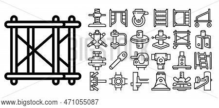 Scaffolding Icons Set. Outline Set Of Scaffolding Icons For Web Design Isolated On White Background
