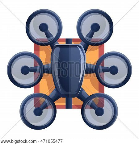 Hexacopter Delivery Icon. Cartoon Of Hexacopter Delivery Icon For Web Design Isolated On White Backg