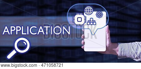 Text Caption Presenting Application. Business Showcase An Order For Something Formal And Usually Wri