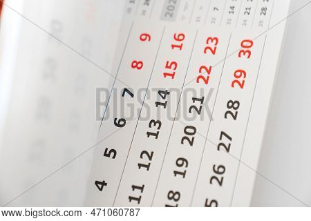The Flip Calendar Page. The Concept Of Transience Of Time And Planning.