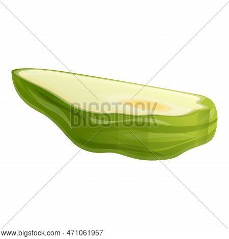 Half Chayote Icon. Cartoon Of Half Chayote Icon For Web Design Isolated On White Background