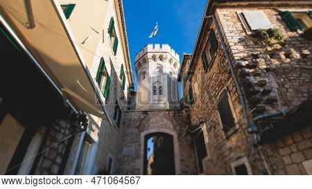 Herceg Novi Town, Kotor Bay, Streets Of Herzeg Novi, Montenegro, With Old Town Scenery, Church, Fort